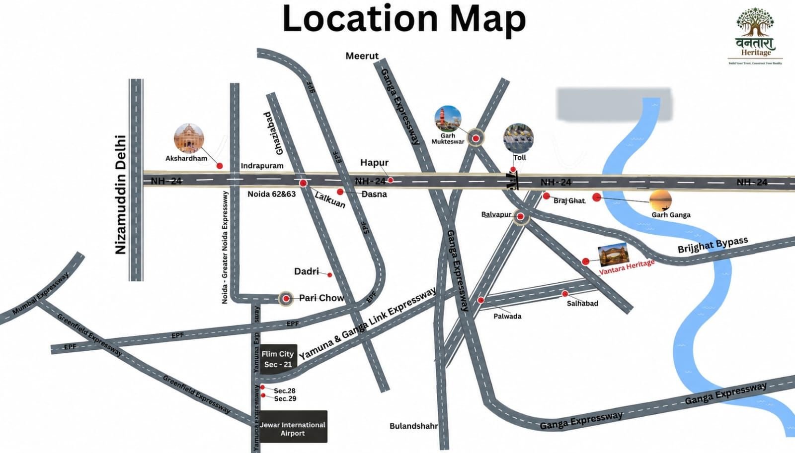 Vantara Heritage location map — Brijghat, Garhmukteshwar